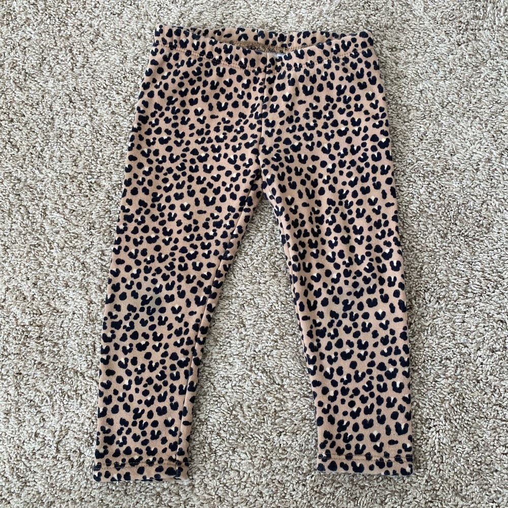 Gymboree toddler girls tan black leopard cheetah spotted leggings size 2T